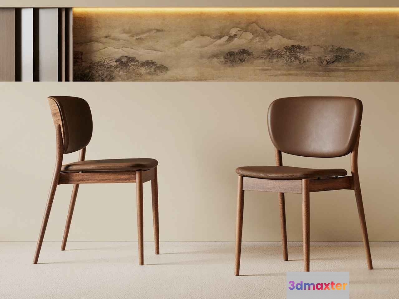 Wooden Dining Chairs 3D Model - 12326 - CORONA Render