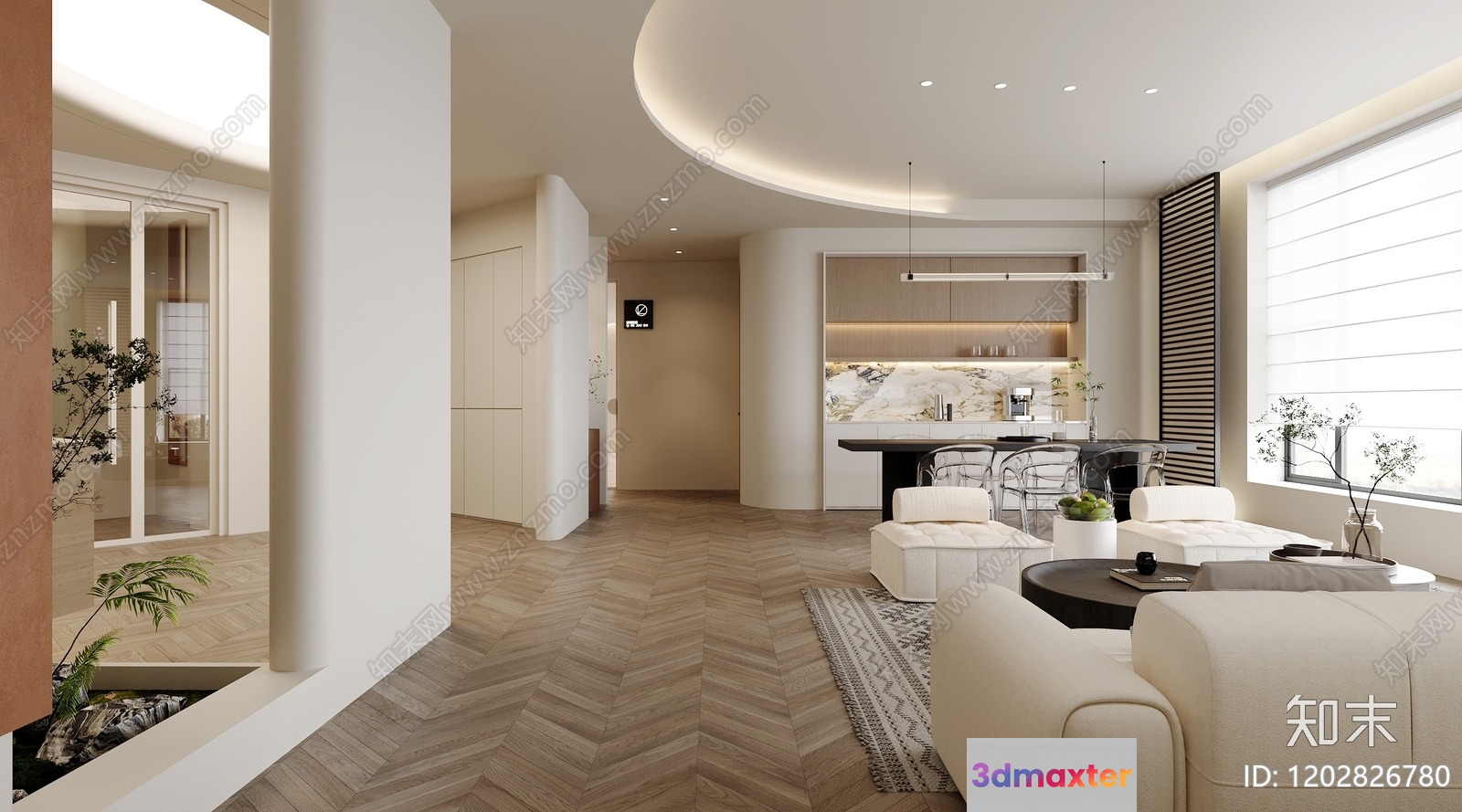 Modern Living Room 3D Model - 10204 - CORONA Render