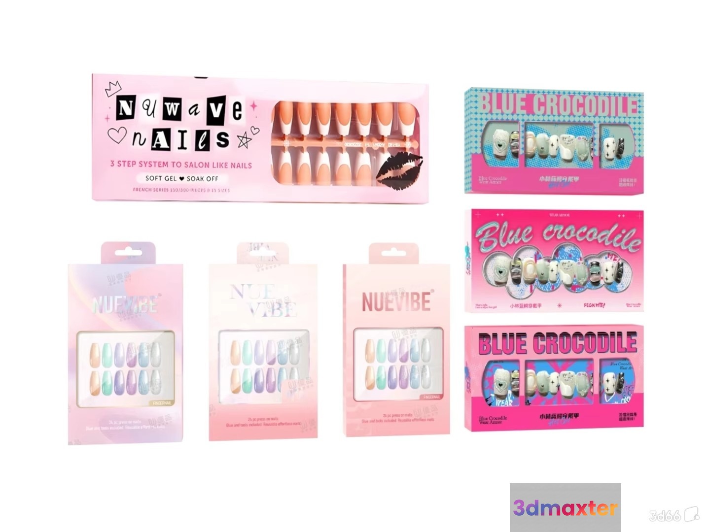 A Set Of Fake Nails 3D Model - 20040 - VRAY Render