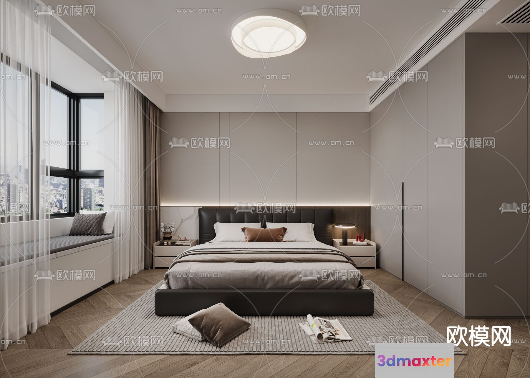Modern Bedroom Design 3D Model - 5748 - VRAY Render