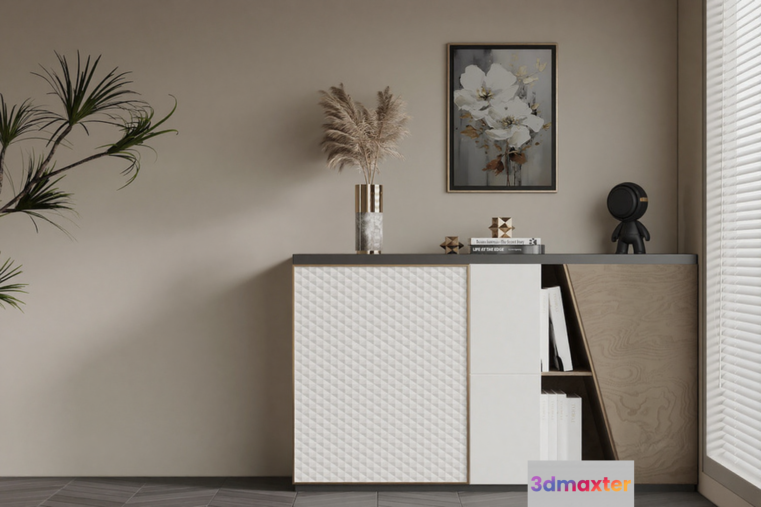 Modern Storage Cabinet 3D Model - 4023 - VRAY Render