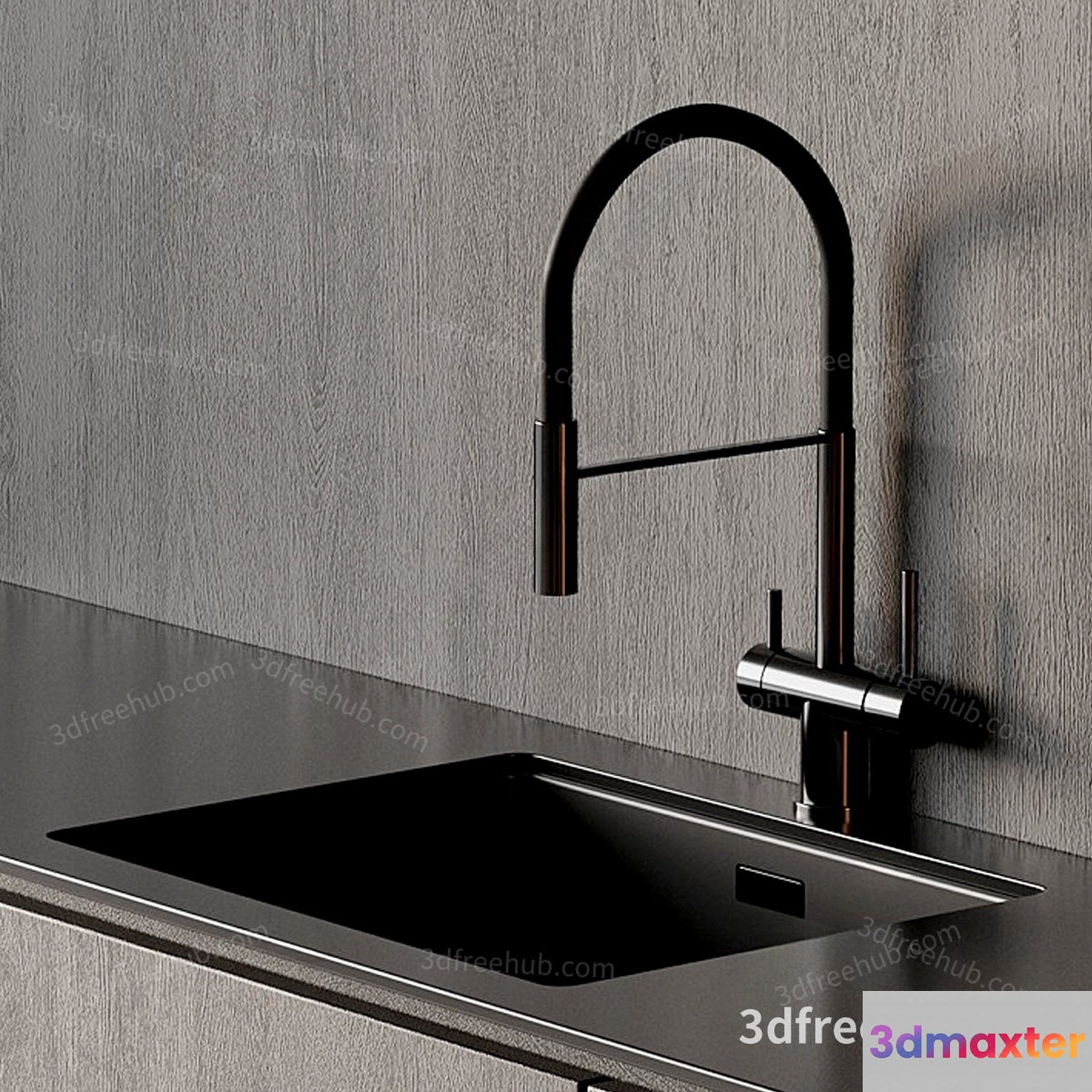 A Modern Kitchen Sink 3D Model - 19950 - VRAY Render