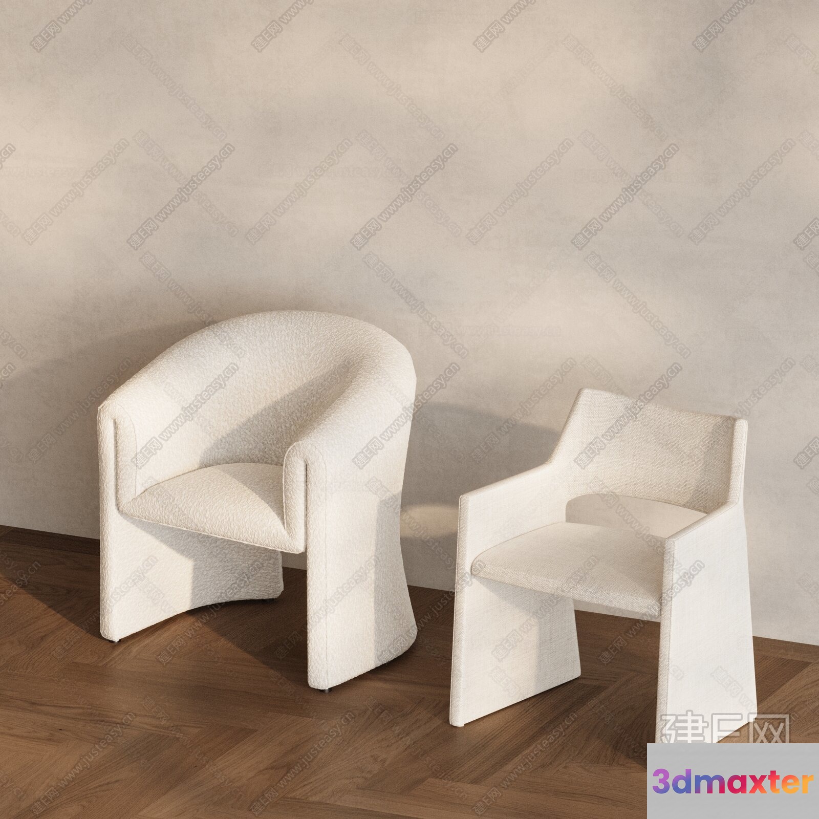Modern White Chairs 3D Model - 20718 - VRAY Render