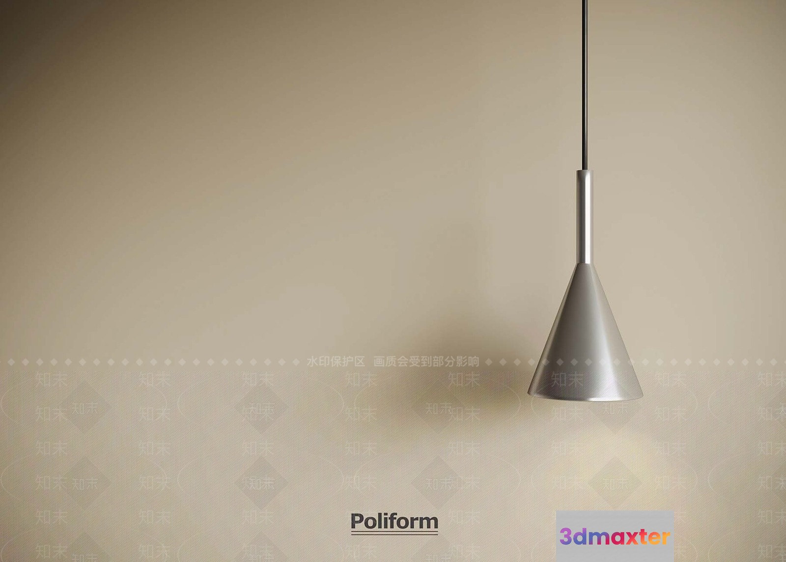 A Silver Light Fixture 3D Model - 8031 - VRAY Render