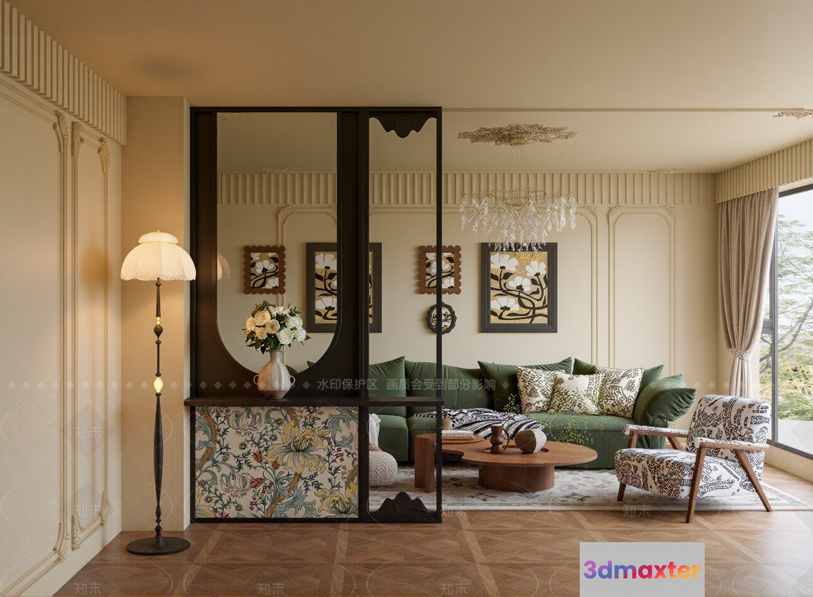 Modern Living Room 3D Model - 22753 - VRAY Render