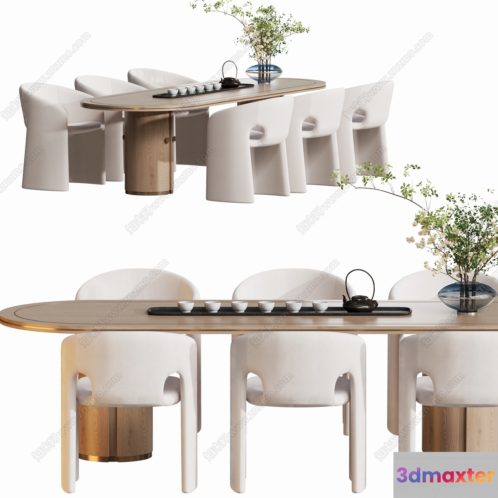 Modern Dining Table 3D Model - 17755 - VRAY Render