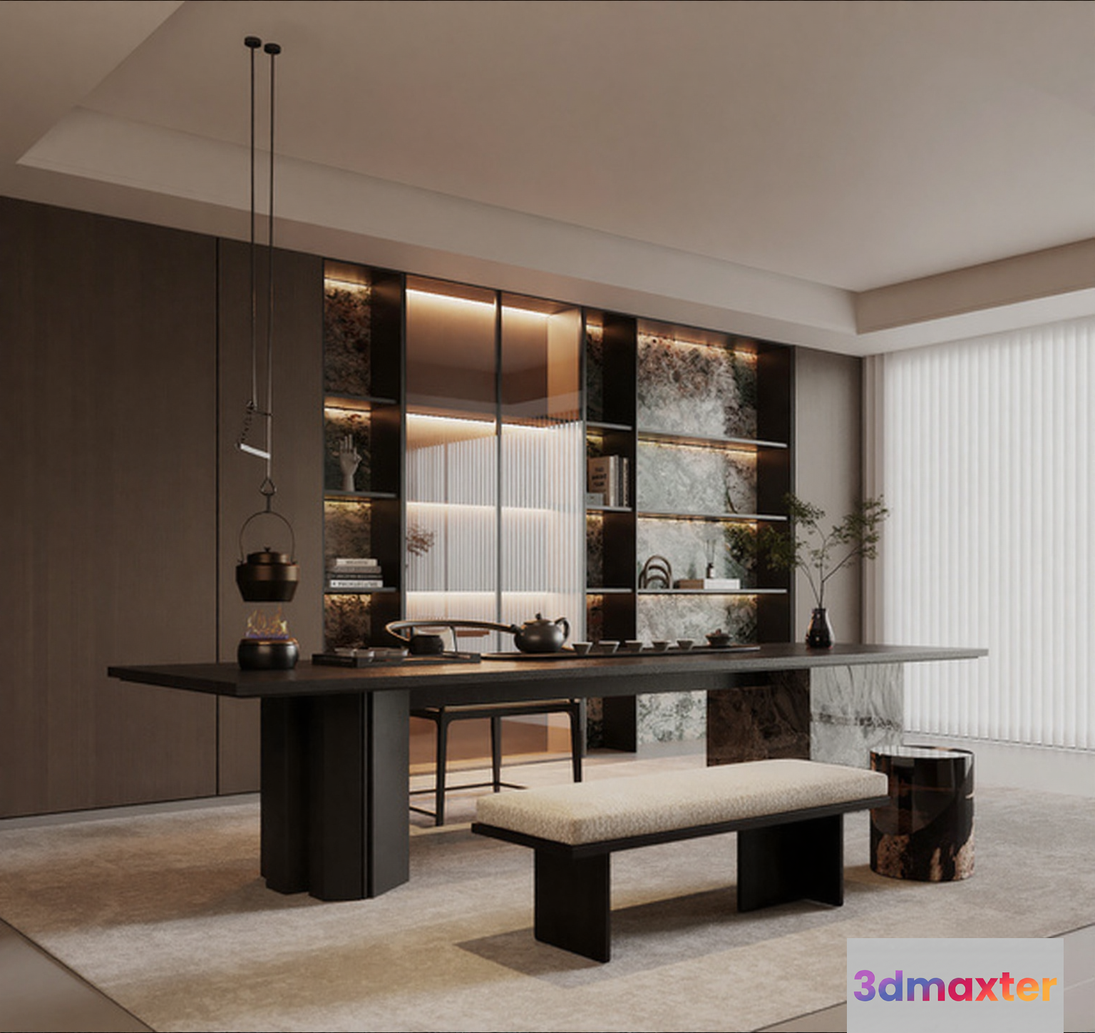 Modern Dining Table 3D Model - 3603 - VRAY Render