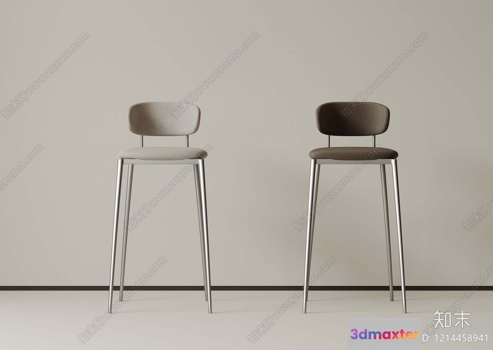 Modern Bar Stools 3D Model - 17472 - VRAY Render