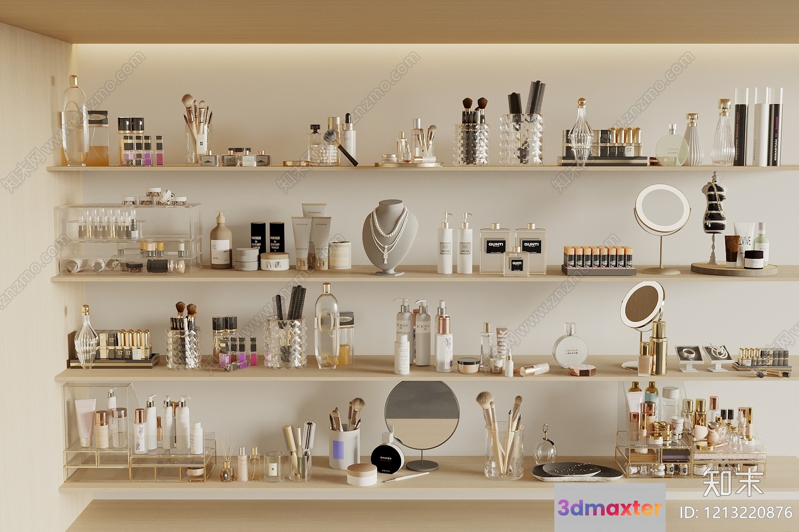 A Collection Of Makeup And Beauty Products 3D Model - 20772 - VRAY Render