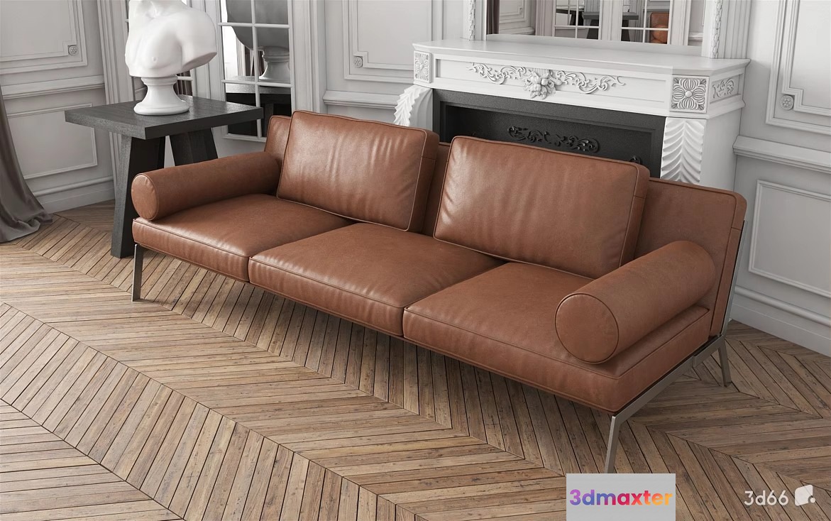 Modern Leather Couch 3D Model - 21101 - VRAY Render