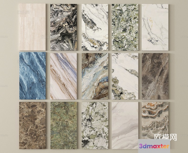 Marble Stone Samples 3D Model - 1501 - VRAY Render