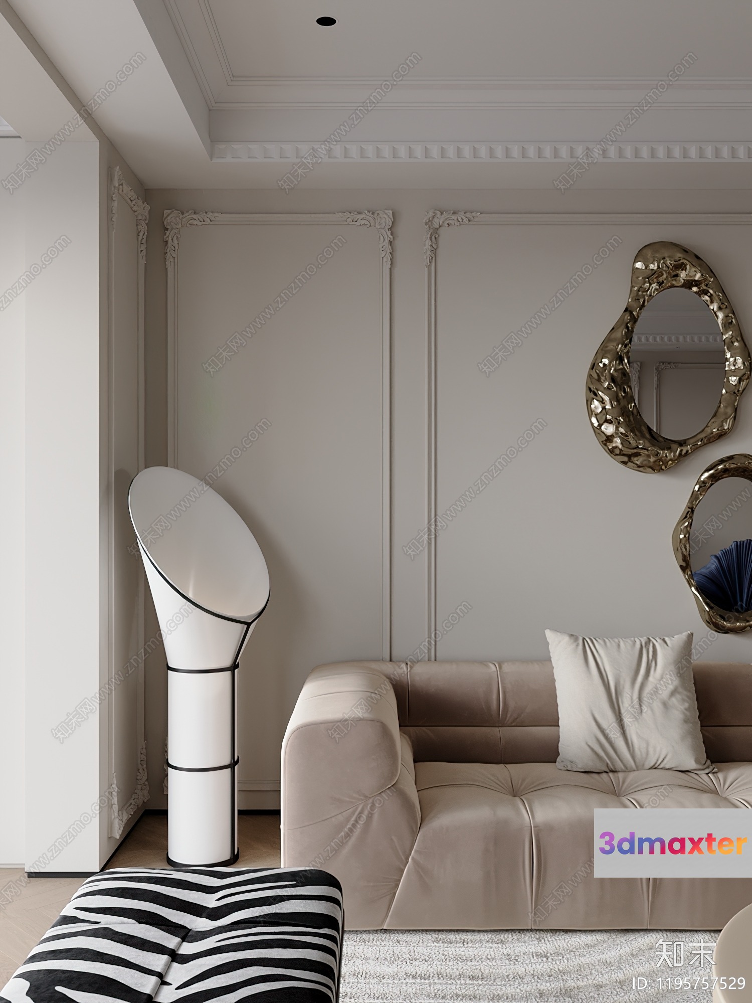 Modern Living Room 3D Model - 22757 - VRAY Render