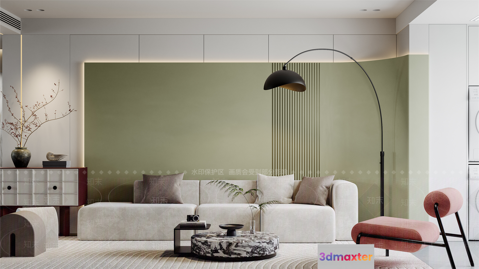 Modern Living Room 3D Model - 9206 - VRAY Render