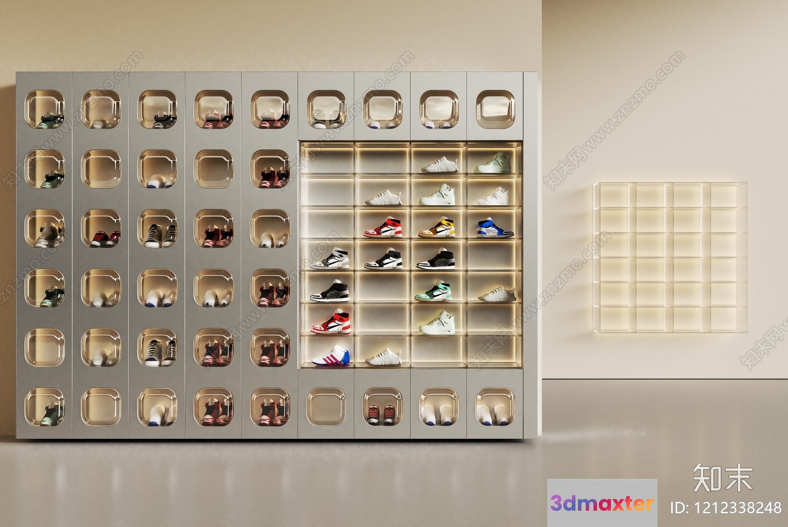 Modern Shoe Storage Unit 3D Model - 7164 - VRAY Render