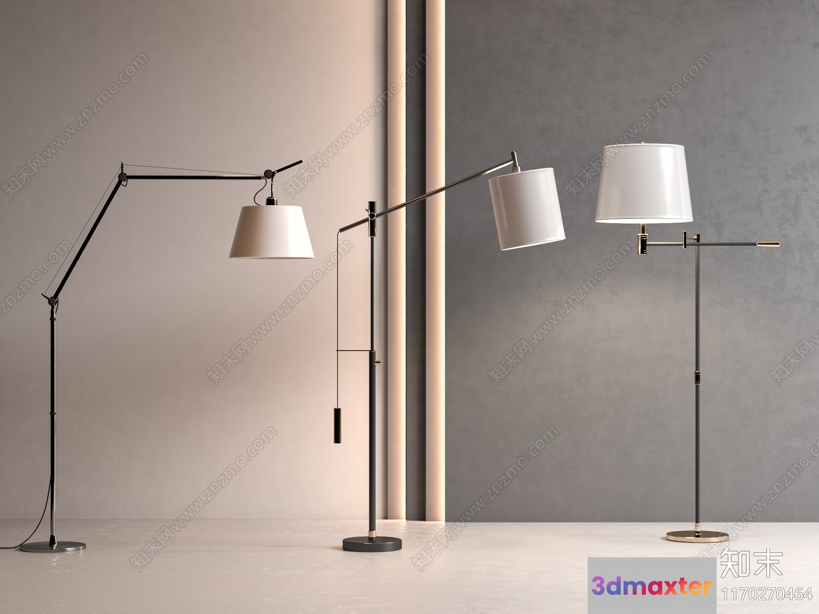Modern Floor Lamps 3D Model - 2299 - VRAY Render