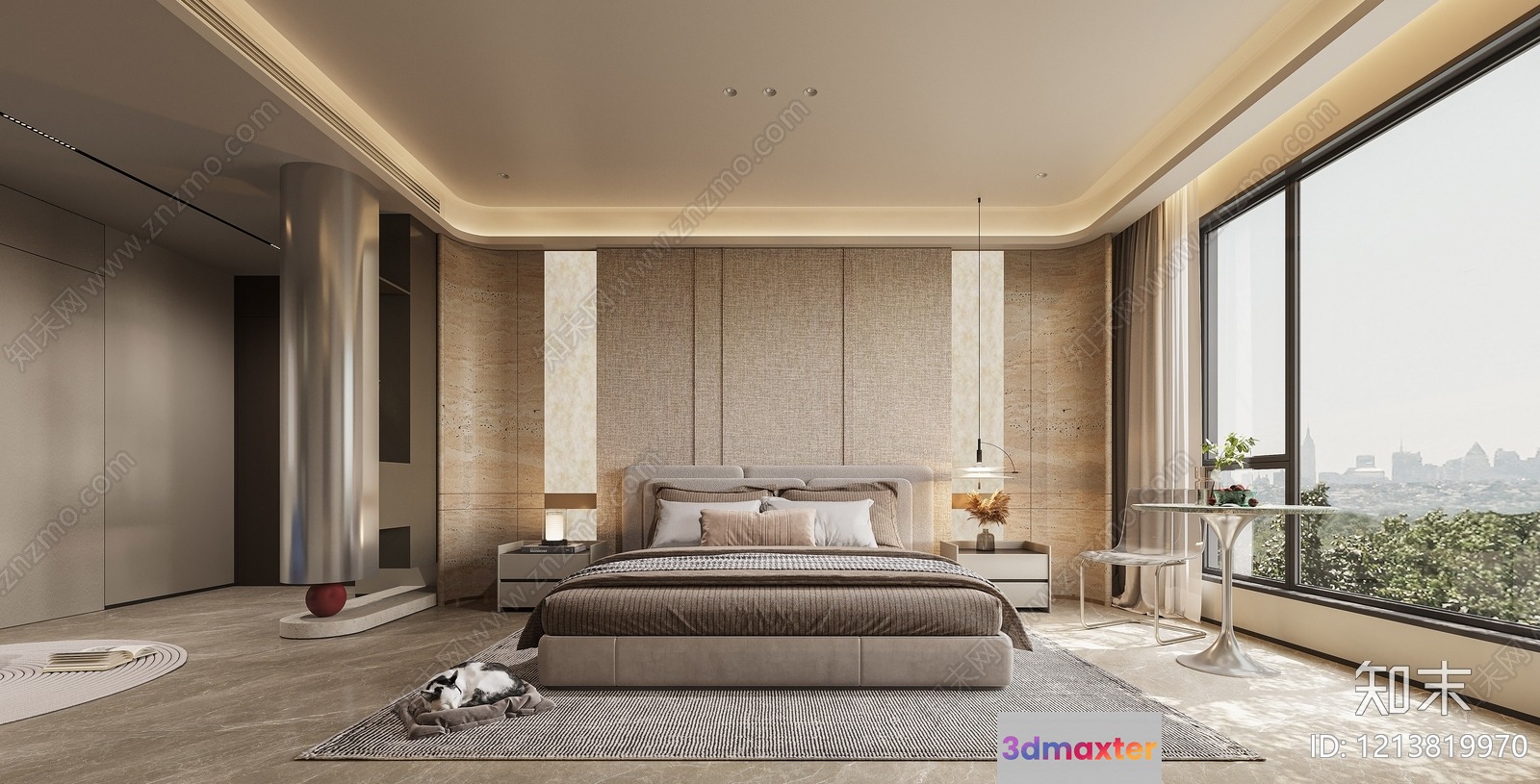 Cozy Modern Bedroom 3D Model - 21901 - VRAY Render