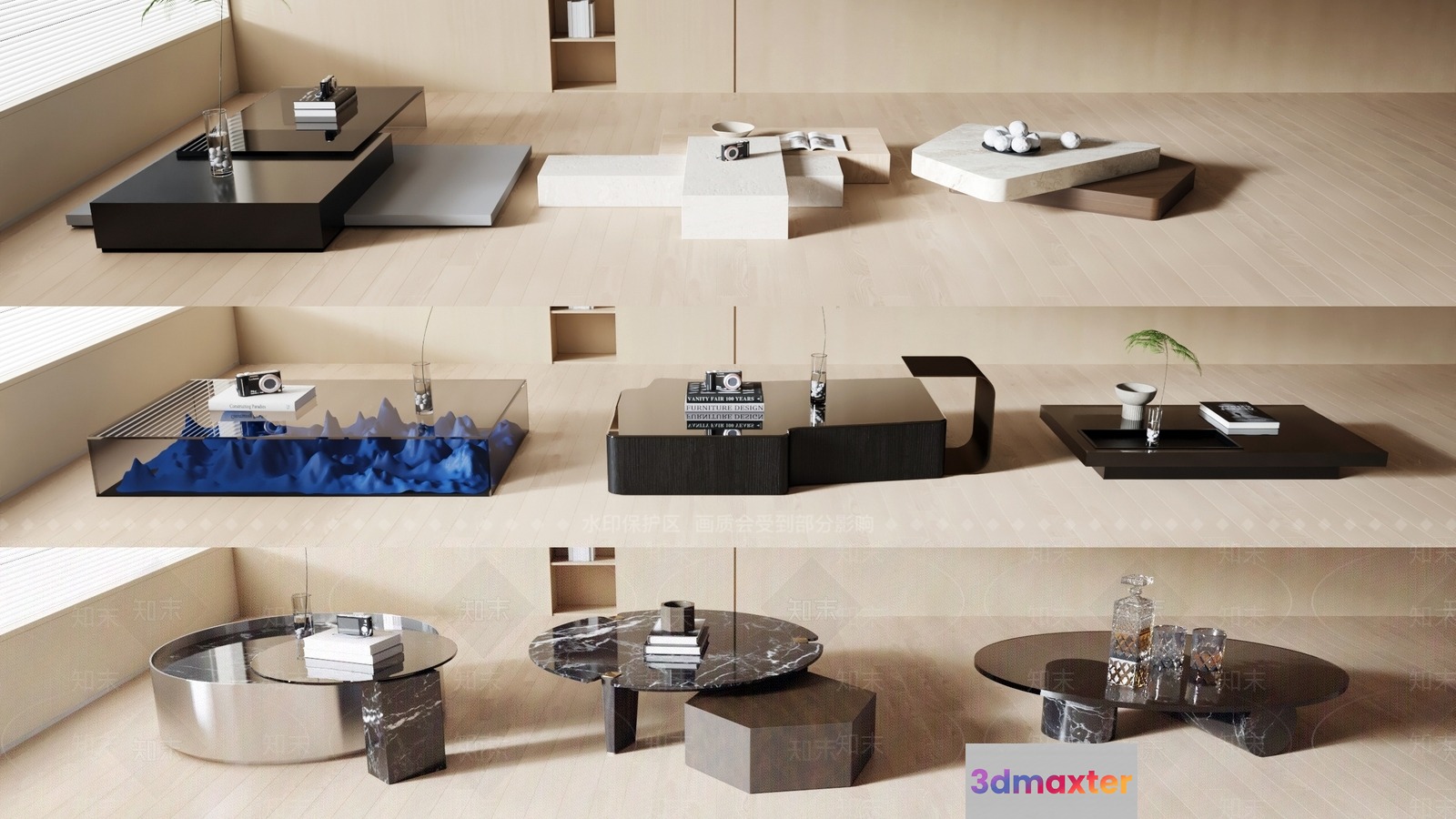 Modern Coffee Table 3D Model - 14703 - VRAY Render