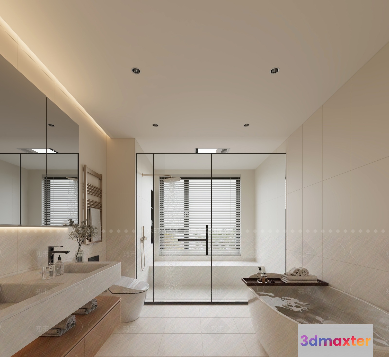 A Modern Bathroom 3D Model - 16625 - VRAY Render