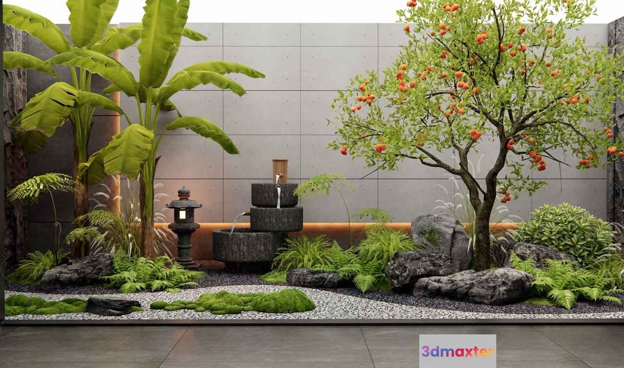 A Japanese-Inspired Garden 3D Model - 14581 - VRAY Render