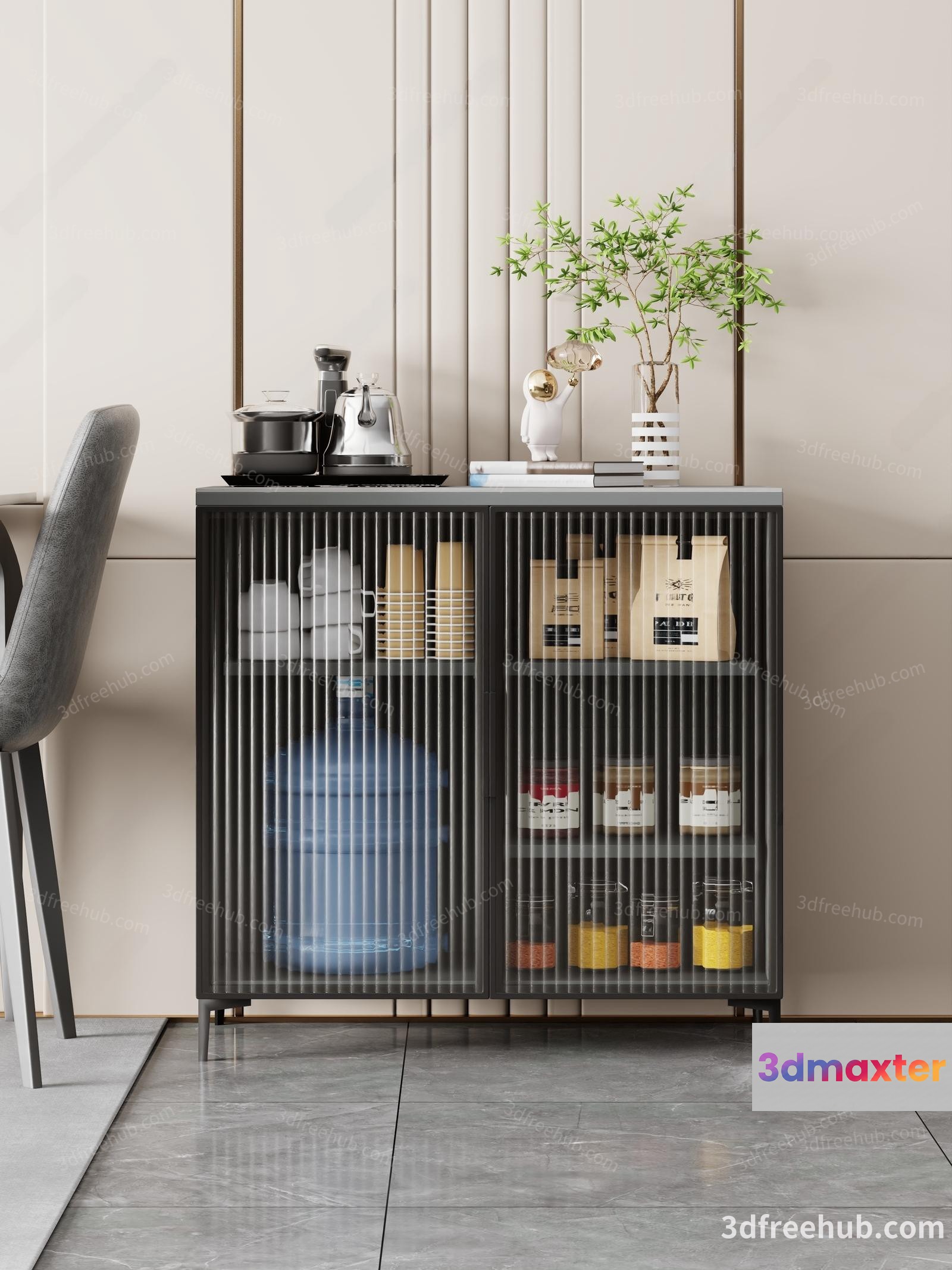 Modern Storage Cabinet 3D Model - 16794 - VRAY Render