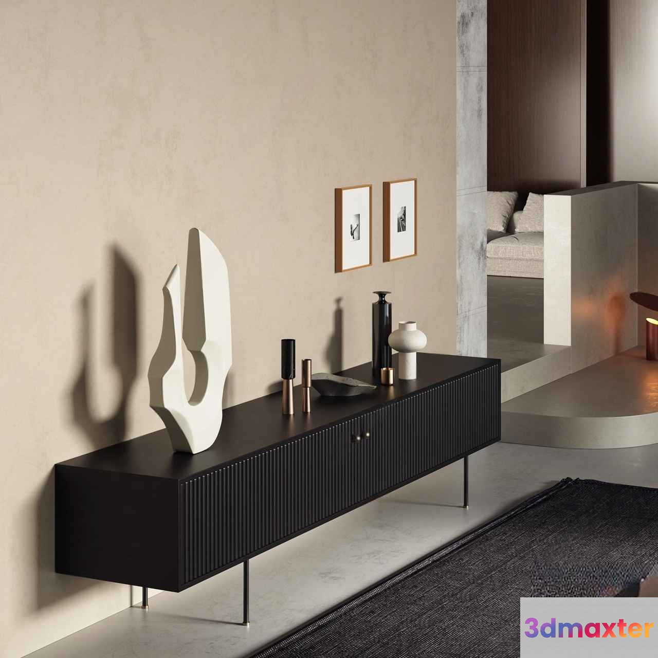 Modern Living Room 3D Model - 2080 - CORONA Render