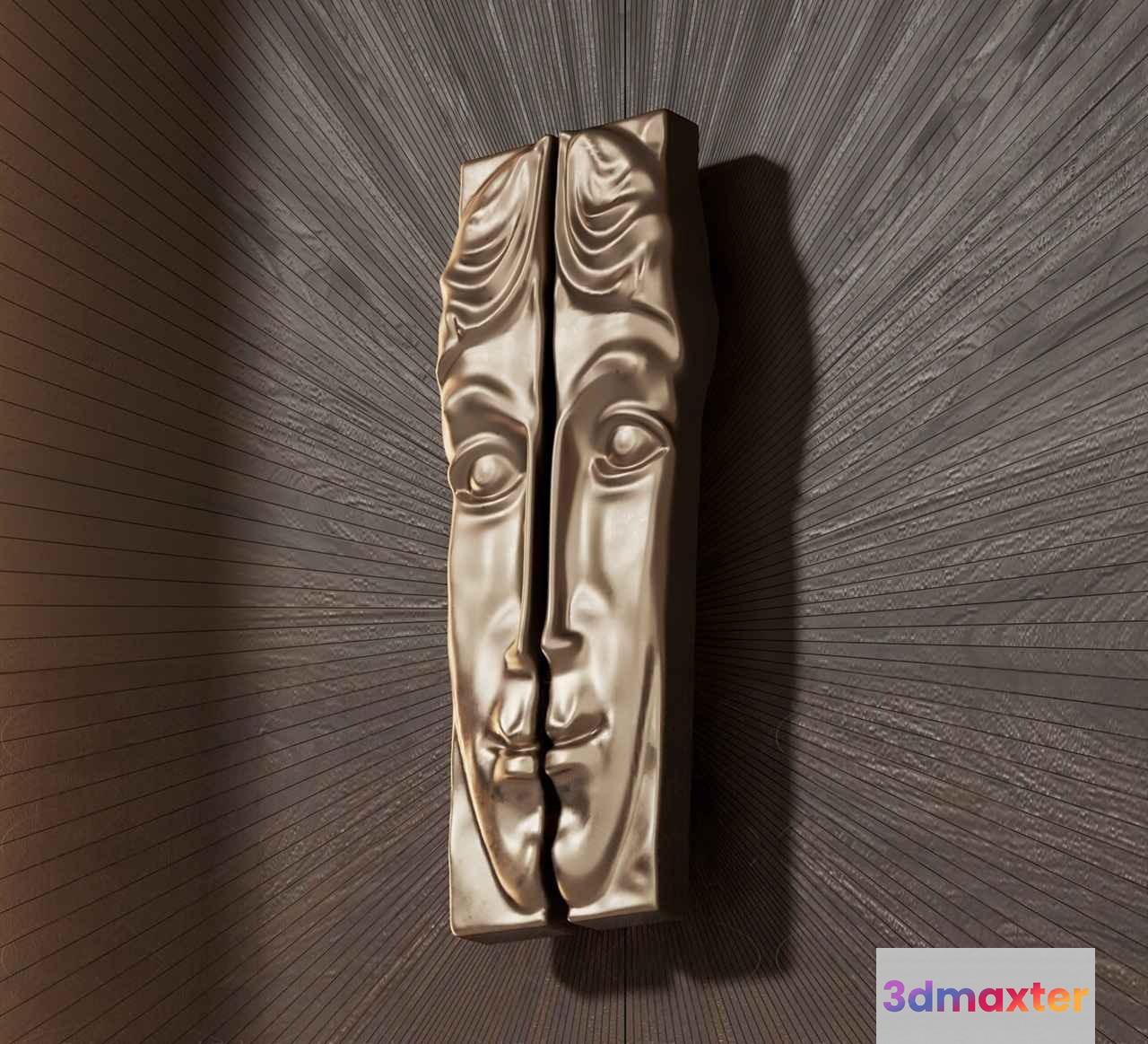 A Sculpture Of Two Faces 3D Model - 4218 - VRAY Render