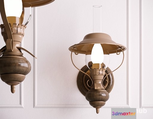 Gold Light Fixture 3D Model - 23478 - VRAY Render