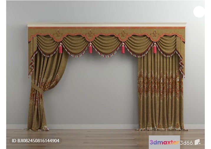 Gold Curtain 3D Model - 5741 - VRAY Render