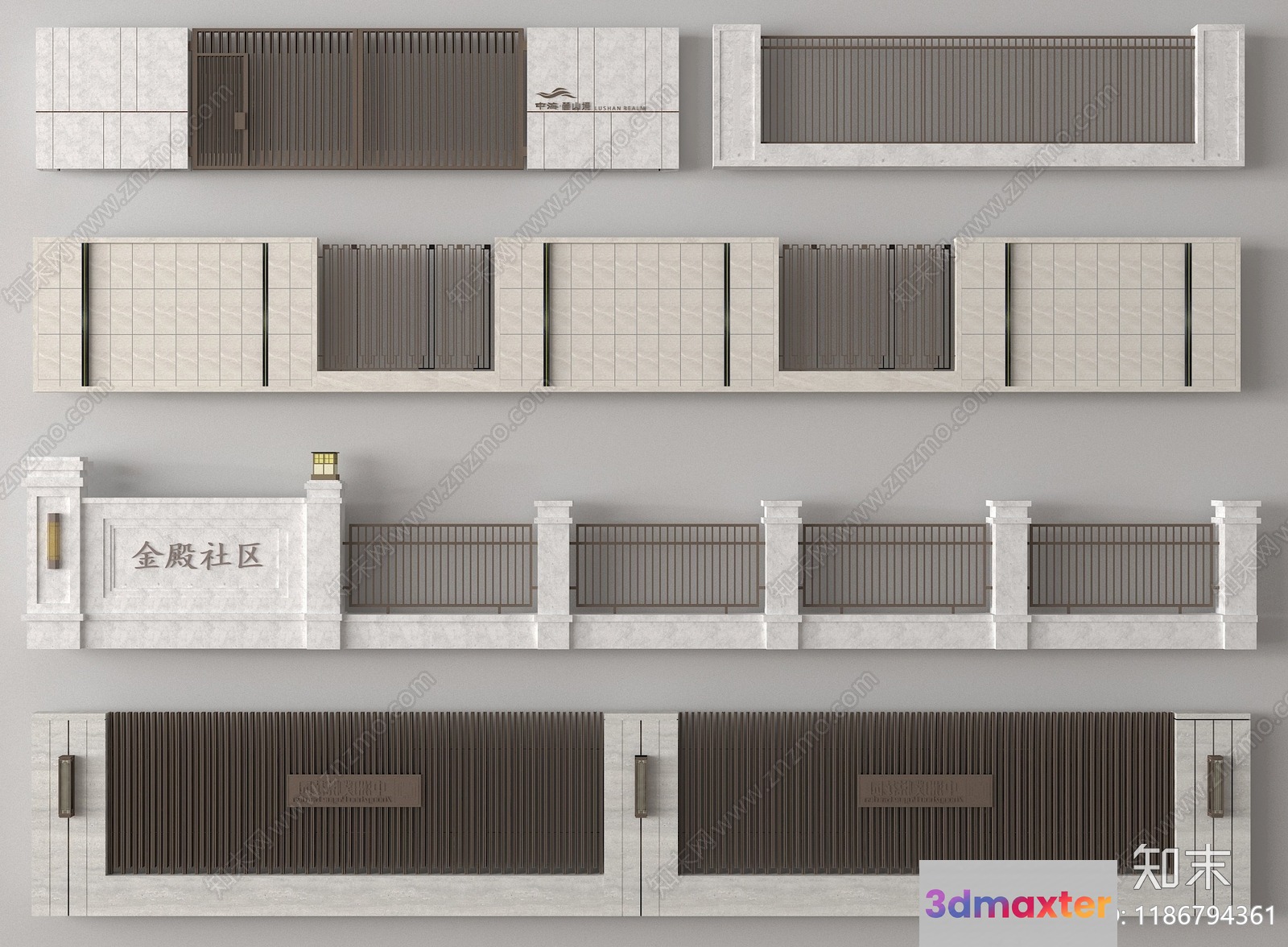 Modern Fence Designs 3D Model - 8072 - VRAY Render