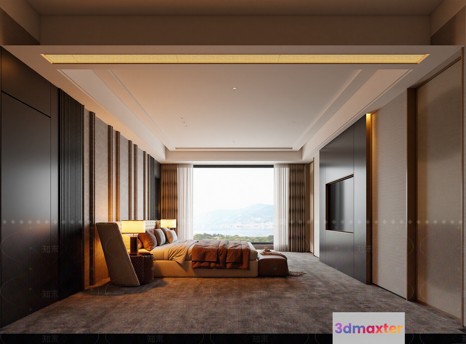 A Modern Bedroom 3D Model - 6610 - VRAY Render