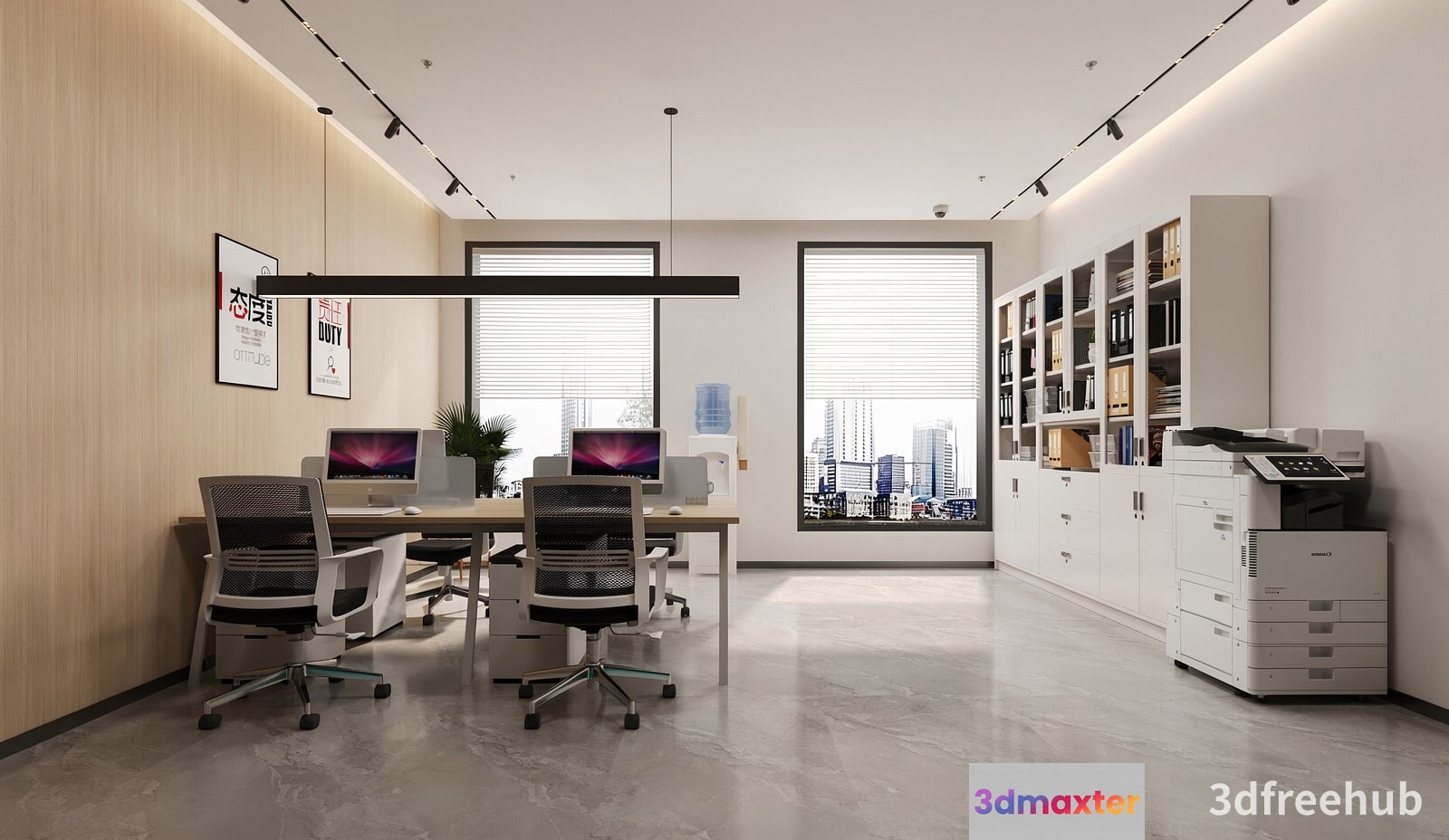 Modern Office Space 3D Model - 20006 - VRAY Render