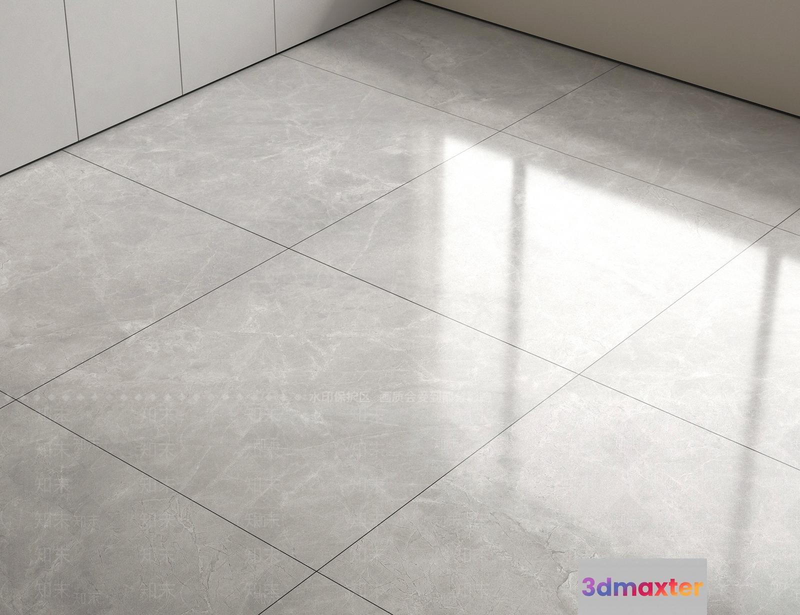 White Tile Floor 3D Model - 3513 - VRAY Render
