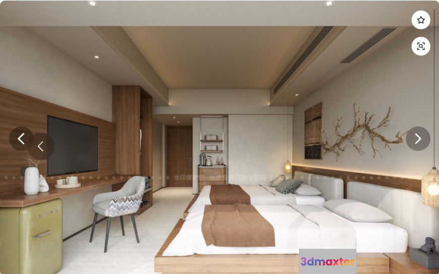 Cozy Bedroom 3D Model - 8508 - VRAY Render