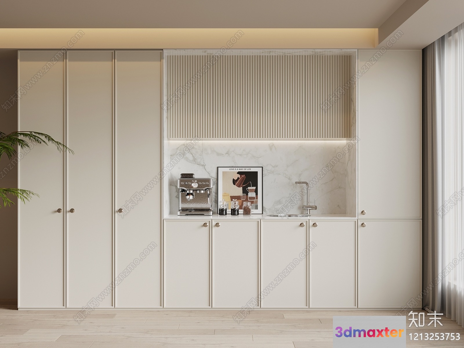 Modern Kitchen Design 3D Model - 5518 - VRAY Render