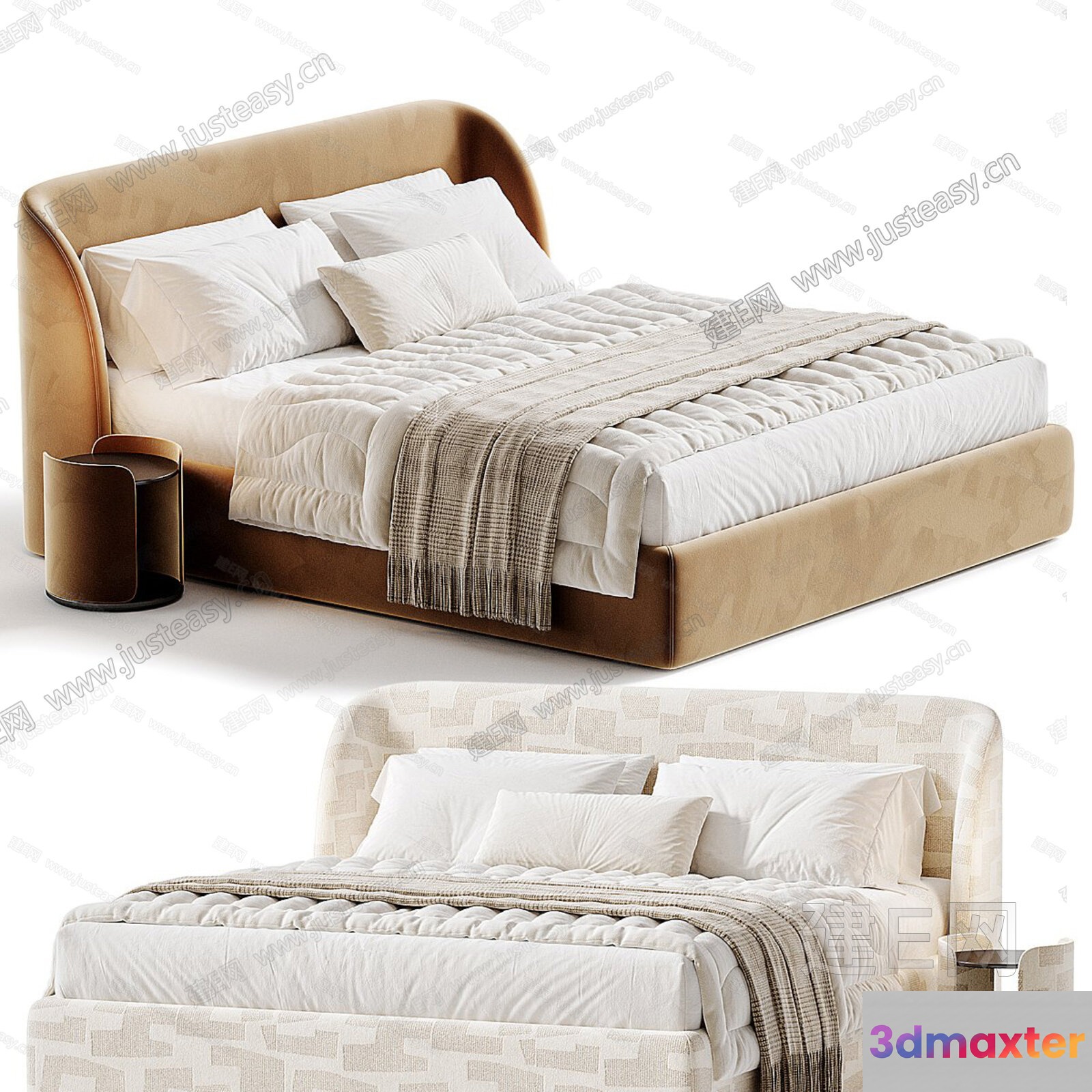 Cozy Bedroom With Beds 3D Model - 5547 - CORONA Render