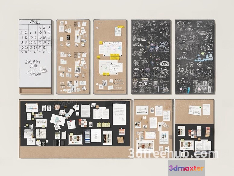 A Bulletin Board 3D Model - 19918 - VRAY Render