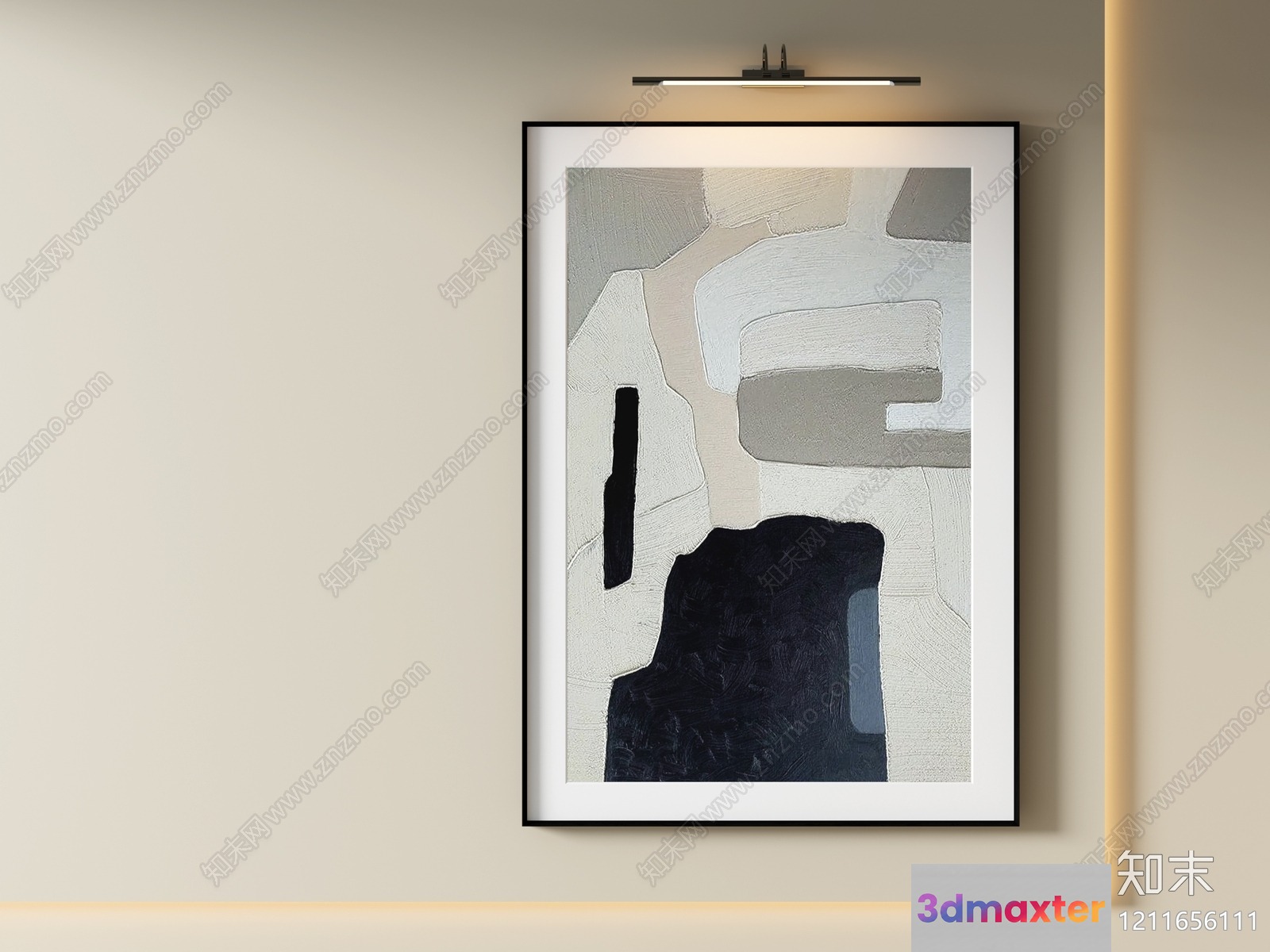 Modern Abstract Painting 3D Model - 20338 - VRAY Render