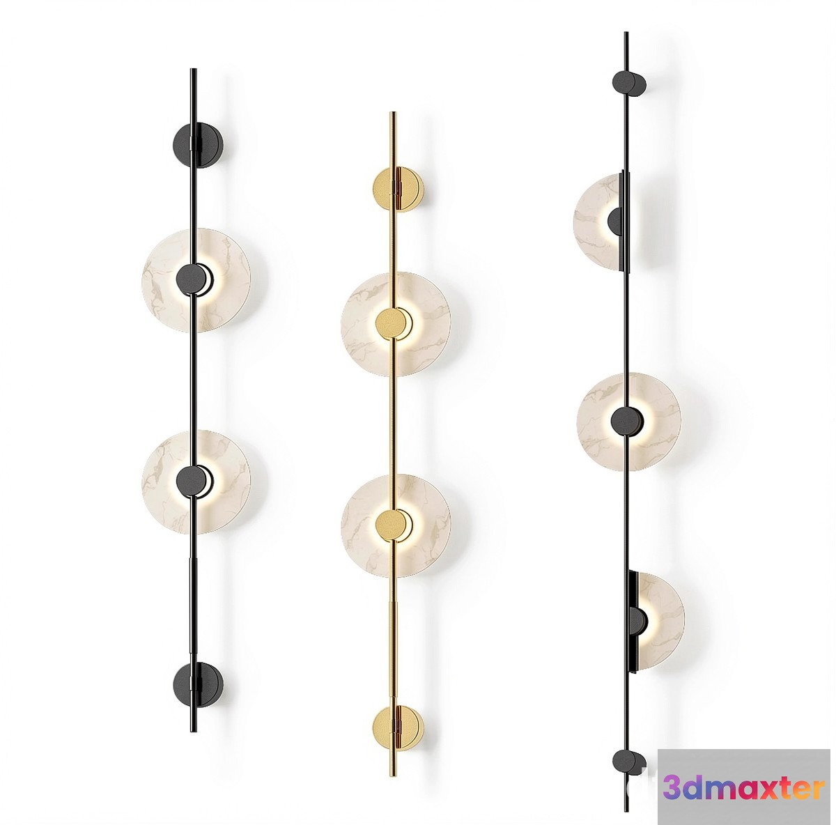 The Main Subject Is A Wall With Modern Light Fixtures 3D Model - 22949 - VRAY Render