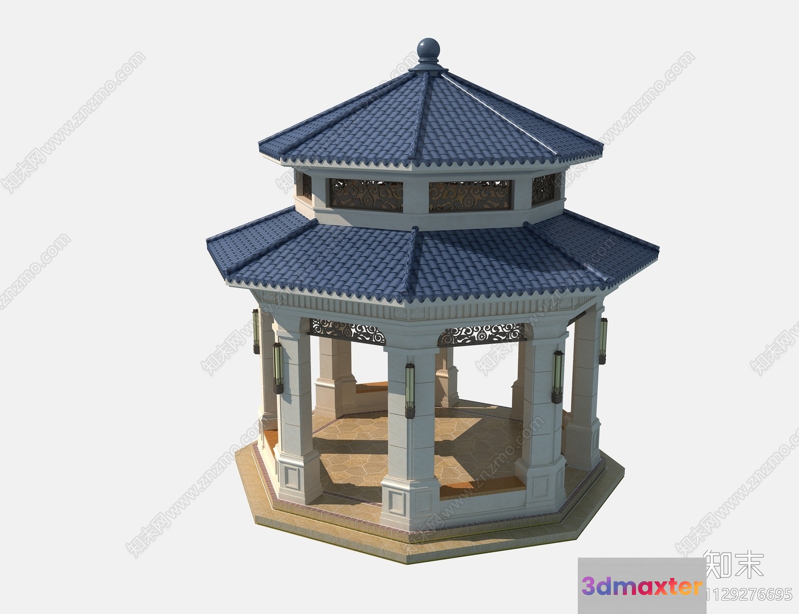 A Gazebo 3D Model - 4939 - VRAY Render