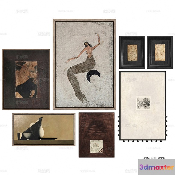 Art Deco Style Paintings 3D Model - 2482 - CORONA Render