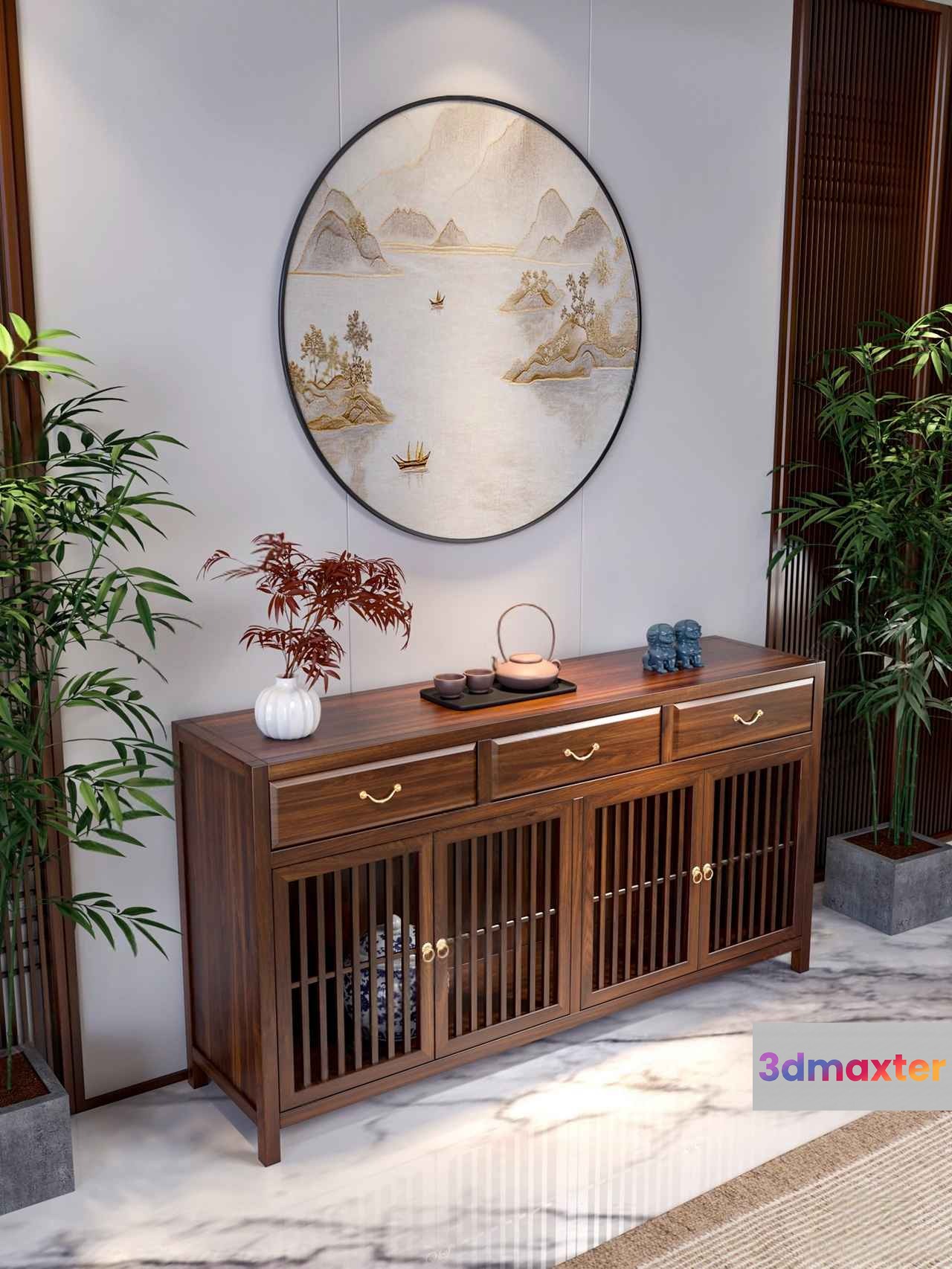Traditional Asian-Inspired Decor 3D Model - 3520 - VRAY Render