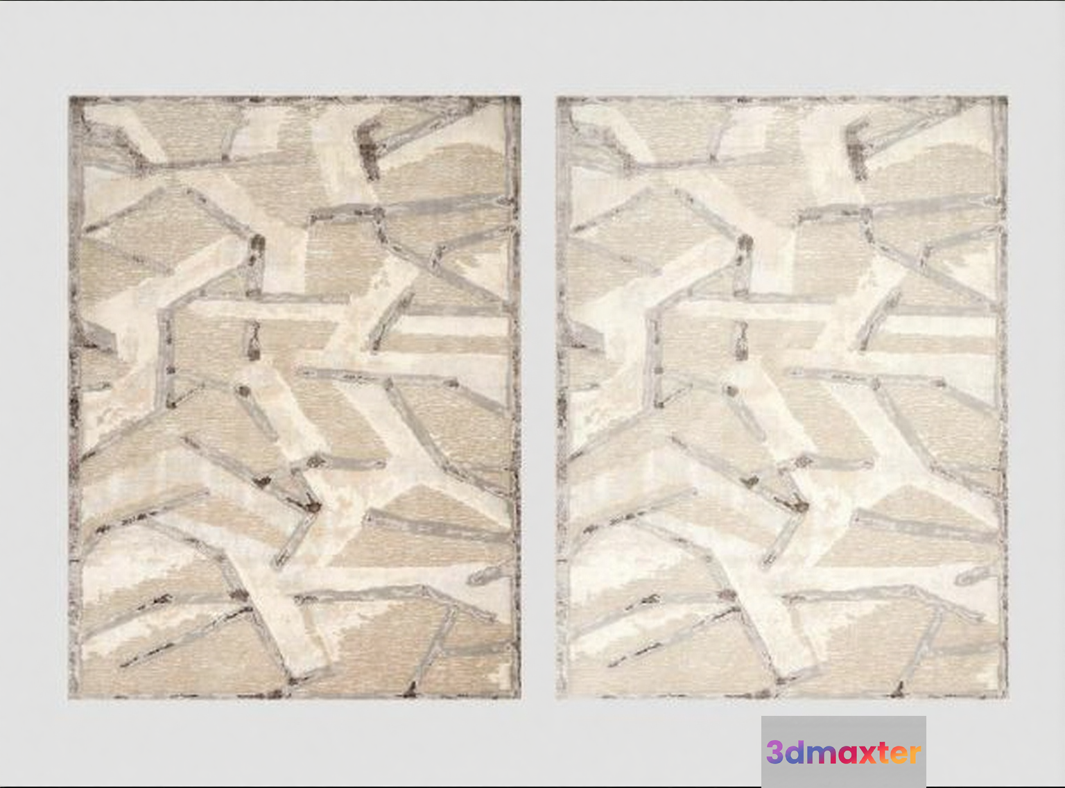 A Pair Of Beige Rugs 3D Model - 3136 - VRAY Render