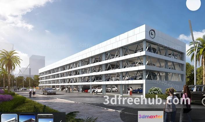 Modern Parking Garage 3D Model - 22580 - VRAY Render