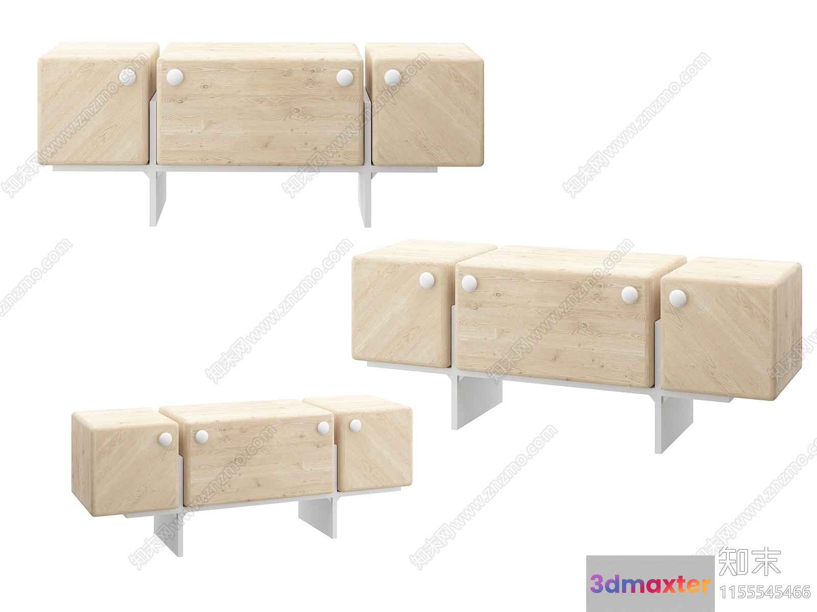 Wooden Wall-Mounted Shelving 3D Model - 12736 - VRAY Render