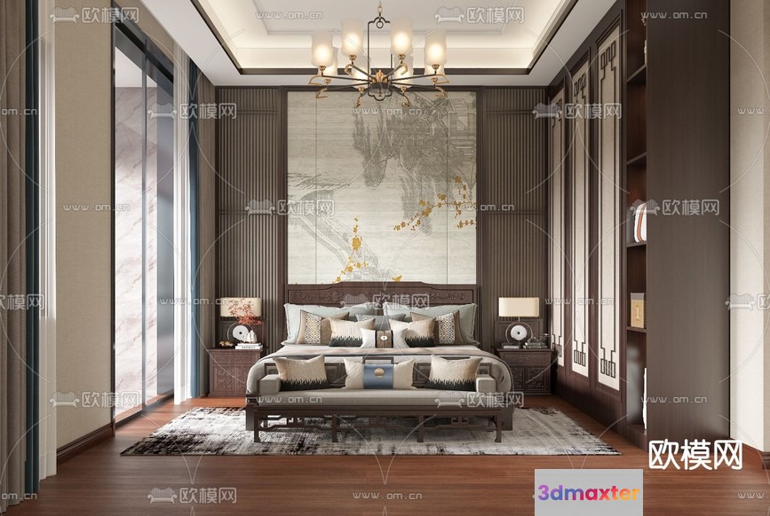 Modern Bedroom 3D Model - 8284 - VRAY Render