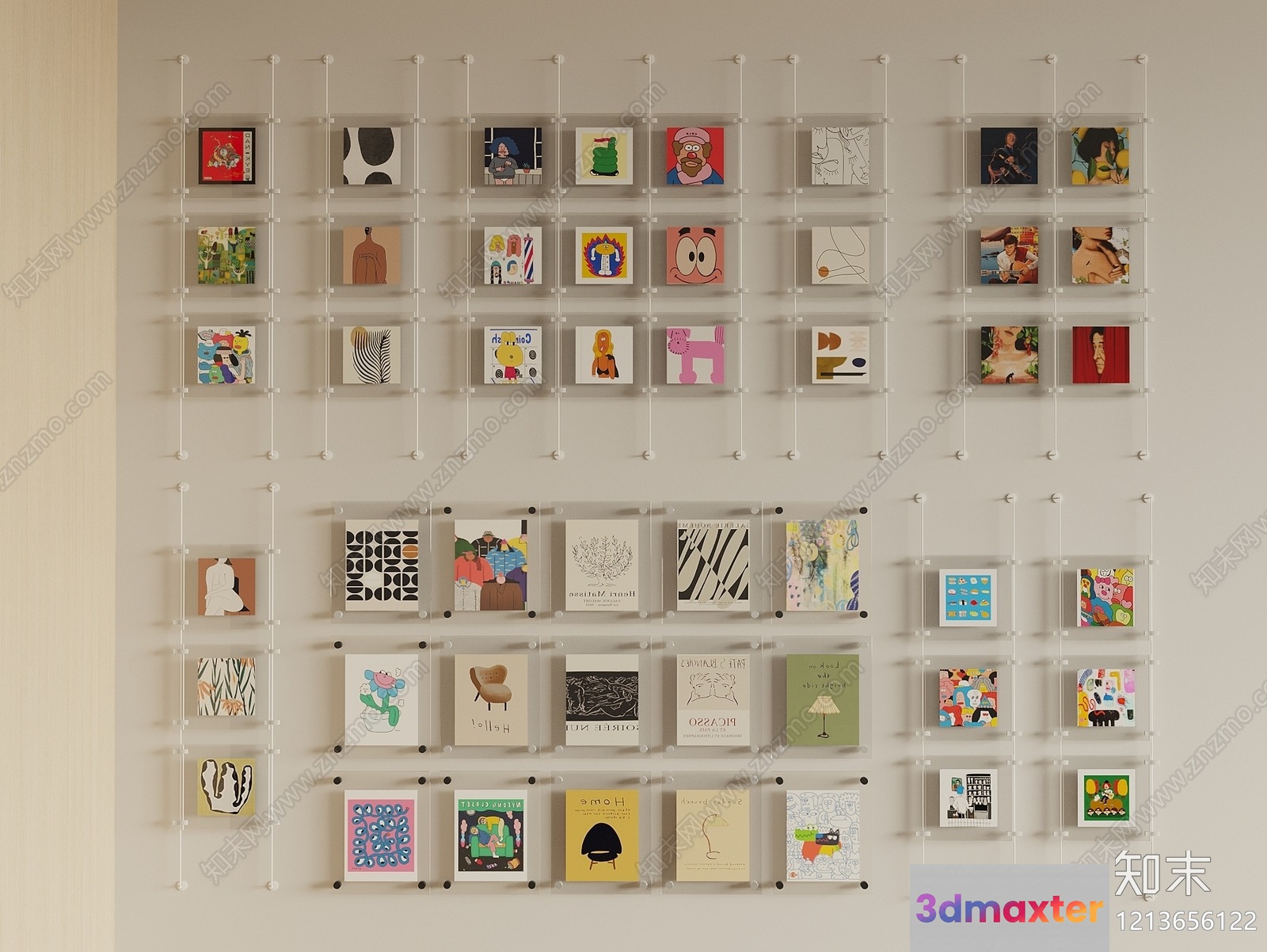 Artwork Collection 3D Model - 9646 - VRAY Render