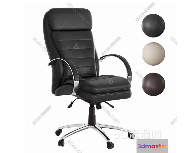 Black Office Chair 3D Model - 700 - VRAY Render