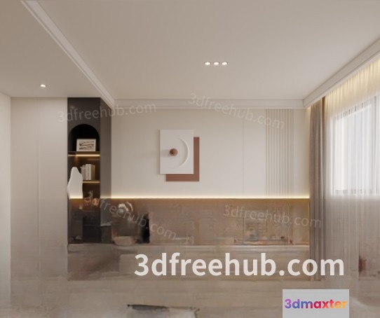 Modern Living Room 3D Model - 19150 - VRAY Render