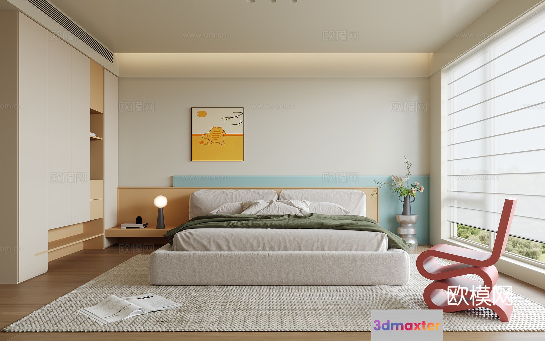 Modern Bedroom 3D Model - 6654 - CORONA Render