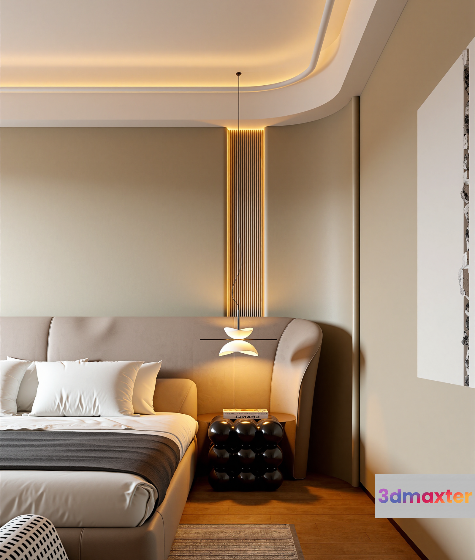 Cozy Modern Bedroom 3D Model - 22853 - VRAY Render